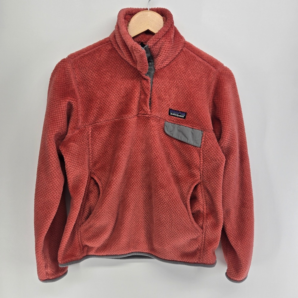 Patagonia Re-Tool Snap-T Pullover Women S Red Fleece Polartec Jacket 25442